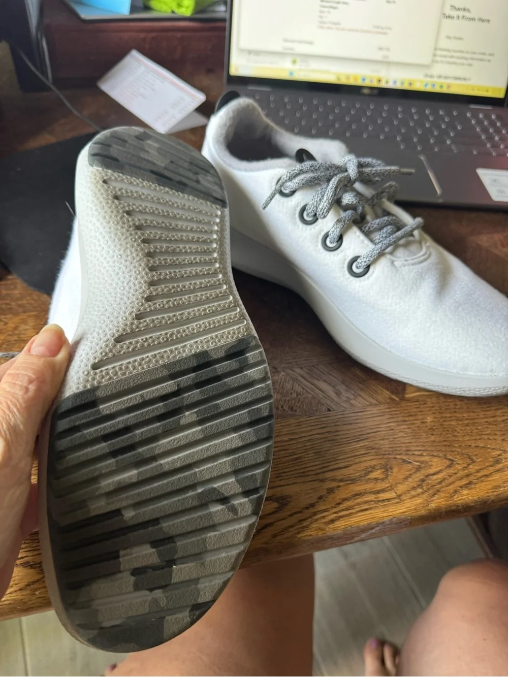 Women’s All Birds Wool Runner Mizzies White/ Light Gray - worn once -Size 10